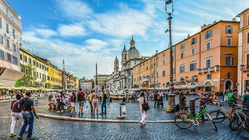 Náměstí Piazza Navona v Římě v Itálii